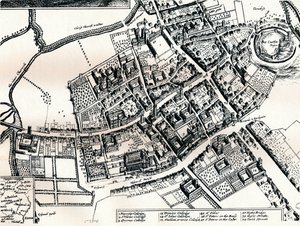 Plan Hollarów Oksfordu, c1643 autorstwa Wenceslaus Hollar