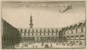 Wnętrze Royal Exchange, Londyn autorstwa Wenceslaus Hollar