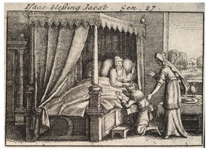 Izaak błogosławi Jakuba. Stan 2 autorstwa Wenceslaus Hollar