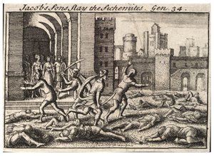 Synowie Jakuba zabijają Szechemitów. Stan 2 autorstwa Wenceslaus Hollar