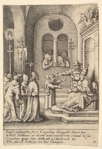 Jezus ponownie przed Kajfaszem, 1625-77. autorstwa Wenceslaus Hollar