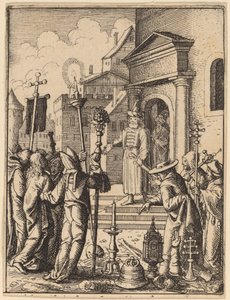 Jezus przed Piłatem autorstwa Wenceslaus Hollar