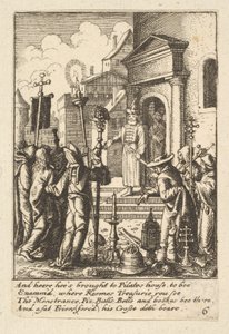 Jezus przed Piłatem, 1625-77. autorstwa Wenceslaus Hollar
