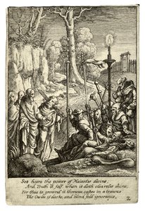 Jezus konfrontujący się ze swoimi krytykami autorstwa Wenceslaus Hollar
