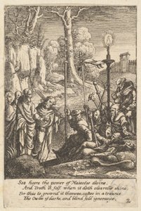 Jezus konfrontujący się ze swoimi krytykami, 1625-77. autorstwa Wenceslaus Hollar