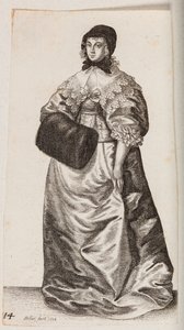 Kobieta w czepku i mufce autorstwa Wenceslaus Hollar