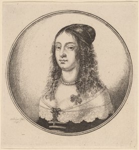 Dama ze wstążkami na lokach autorstwa Wenceslaus Hollar