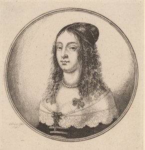 Dama ze wstążkami na lokach, 1646. autorstwa Wenceslaus Hollar