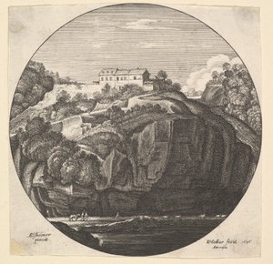 Krajobraz z domem na klifach, 1646. autorstwa Wenceslaus Hollar