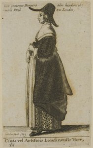 Londyn żona autorstwa Wenceslaus Hollar