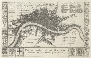 Londyn, przed pożarem w 1666 autorstwa Wenceslaus Hollar
