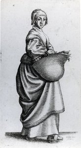 Pokojówka wraca z rynku, 1640 autorstwa Wenceslaus Hollar