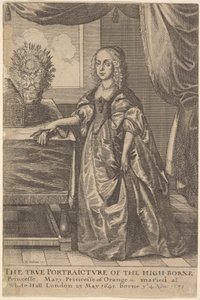 Maria, księżna Orańska, 1625-77. autorstwa Wenceslaus Hollar