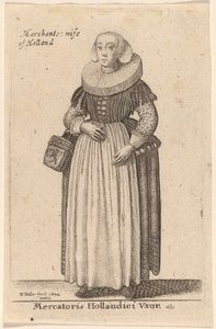 Żona holenderskiego kupca autorstwa Wenceslaus Hollar