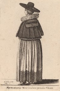 Żona kupca norymberskiego, 1643. autorstwa Wenceslaus Hollar