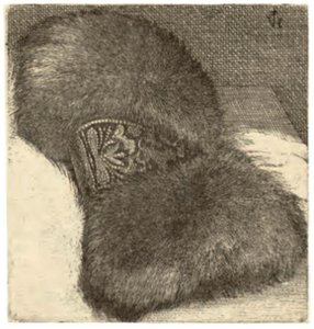 Mufka z opaską brokatową autorstwa Wenceslaus Hollar