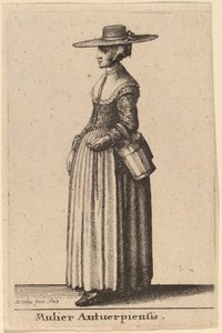 Kobieta z Antwerpii autorstwa Wenceslaus Hollar