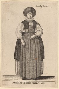 Kobieta z Bazylei autorstwa Wenceslaus Hollar