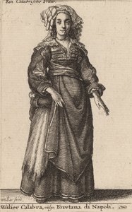 Mulier Calabra, Vulgo, Foretana z Neapolu. autorstwa Wenceslaus Hollar