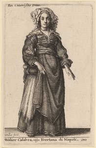 Mulier Calabra, Vulgo, Foretana Neapolu autorstwa Wenceslaus Hollar