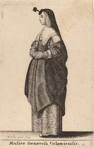 Hojna kobieta z Kolonii, 1643. autorstwa Wenceslaus Hollar