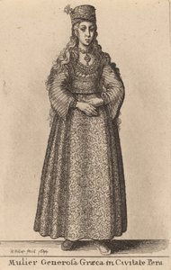 Hojna Greczynka w mieście Pera, 1644. autorstwa Wenceslaus Hollar