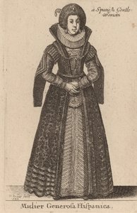 Hiszpańska hojna kobieta, 1644. autorstwa Wenceslaus Hollar