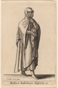 Kobieta mieszkająca w Algierze autorstwa Wenceslaus Hollar