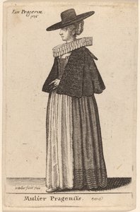 Kobieta z Pragi autorstwa Wenceslaus Hollar