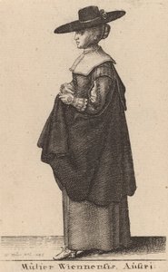 Kobieta z Wiednia, Austria, 1643. autorstwa Wenceslaus Hollar