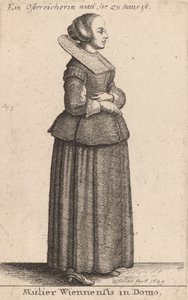 Kobieta z Wiednia w domu, 1649. autorstwa Wenceslaus Hollar