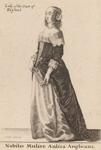 Szlachetna dama dworu angielskiego, 1643. autorstwa Wenceslaus Hollar