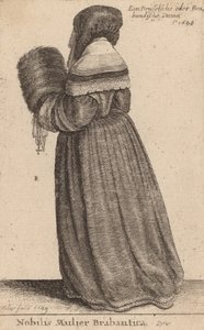 Szlachetna kobieta z Brabancji, 1649. autorstwa Wenceslaus Hollar