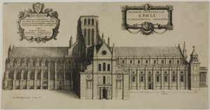 Stara katedra świętego Pawła od północy autorstwa Wenceslaus Hollar