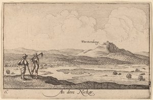 Nad Neckarem autorstwa Wenceslaus Hollar