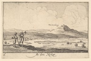 Nad Neckarem, 1635. autorstwa Wenceslaus Hollar