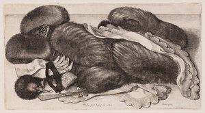 Martwa natura z mufkami, rękawiczkami i szalikami autorstwa Wenceslaus Hollar