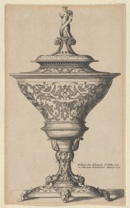 Ozdobny kielich na nogach masek, 1645., 1645. autorstwa Wenceslaus Hollar