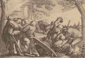 Chłopska bójka, 1646. autorstwa Wenceslaus Hollar