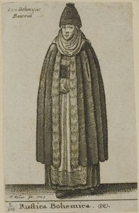 Chłopka z Czech autorstwa Wenceslaus Hollar