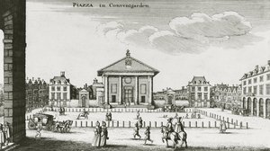 Piazza w Covent Garden, 1640 autorstwa Wenceslaus Hollar