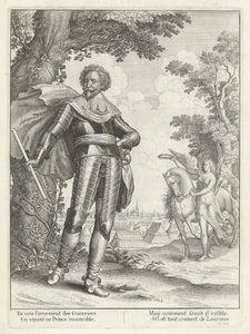 Portret van Frederik Hendrik, prins van Oranje Historia wkroczenia Królowej Matki Króla Najbardziej Chrześcijańskiego do Zjednoczonych Prowincji Niderlandów. (tytuł serii) autorstwa Wenceslaus Hollar