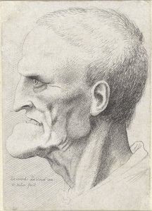 Portret starca z wyraźnym podbródkiem