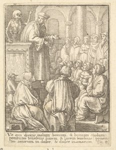 Kaznodzieja, z Tańca Śmierci, 1651. autorstwa Wenceslaus Hollar