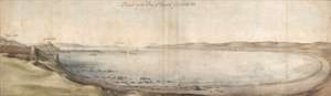 Perspektywa Zatoki Tanger od południowego wschodu, połowa XVII w. autorstwa Wenceslaus Hollar