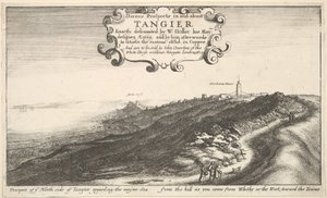 Perspektywa północnej strony Tangeru w odniesieniu do Morza Majowego ze wzgórza, gdy przybywasz ..., do 1673 roku. autorstwa Wenceslaus Hollar