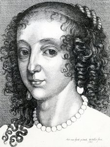 Królowa Henrietta Maria, 1641 r. autorstwa Wenceslaus Hollar