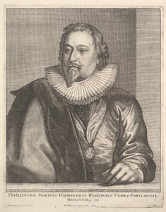 Richard Weston, hrabia Portland, 1645. autorstwa Wenceslaus Hollar