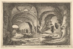 Roman pozostaje w Tivoli, 1673. autorstwa Wenceslaus Hollar