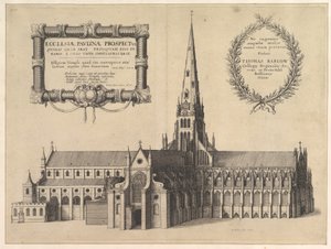 Św. Paweł z południa ukazujący Iglicę Ecclesiae Paulinae Prospectus..., 1657. autorstwa Wenceslaus Hollar